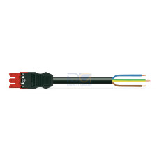 pre-assembled connecting cable, Eca, Socket/open-ended, red