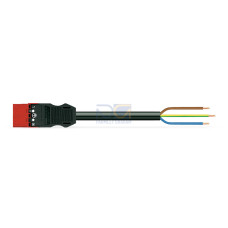 pre-assembled connecting cable, Eca, Plug/open-ended, red