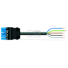 pre-assembled connecting cable, Eca, Plug/open-ended, blue