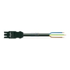 pre-assembled connecting cable, Eca, Socket/open-ended, black