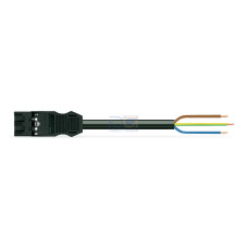 pre-assembled connecting cable, Eca, Plug/open-ended, black