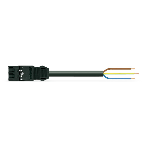 pre-assembled connecting cable, B2ca, Plug/open-ended, black