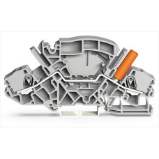 2-conductor through terminal block, 6 mm&sup2;, with touch-proof test socket, gray
