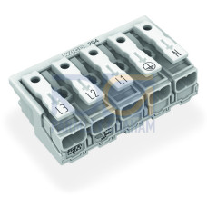 Lighting connector, push-button, external, without ground contact, white