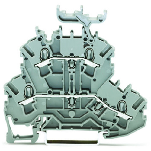 Double-deck terminal block, Through/through terminal block, L/L, gray