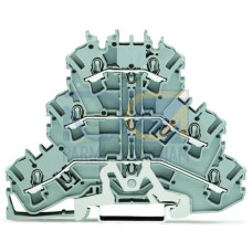 Triple-deck terminal block, Shield/through/through terminal block, 2.5 mm&sup2;, gray