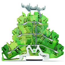 Triple-deck terminal block, 6-conductor ground terminal block, 2.5 mm&sup2;, green-yellow