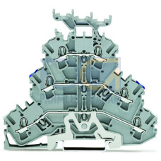 Triple-deck terminal block, Shield/through/through terminal block, 2.5 mm&sup2;, gray