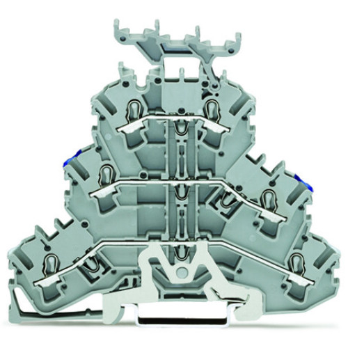 Triple-deck terminal block, Shield/through/through terminal block, 2.5 mm&sup2;, gray