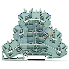 Triple-deck terminal block, Through/through/through terminal block, L/L/N, gray