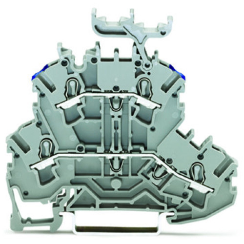 Double-deck terminal block, Through/through terminal block, L/N, gray