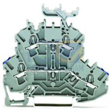 Double-deck terminal block, Through/through terminal block, N/L, gray