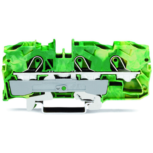3-conductor ground terminal block, 10 mm&sup2;, suitable for Ex e II applications, green-yellow