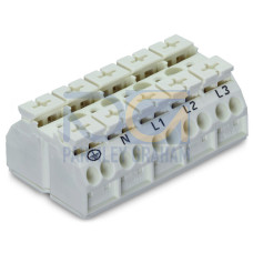4-conductor chassis-mount terminal strip, suitable for Ex e II applications, without ground contact, white