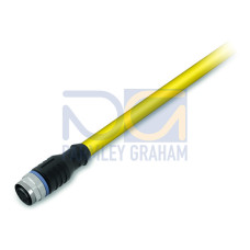 System bus cable, M12B socket,  straight, 5-pole, yellow