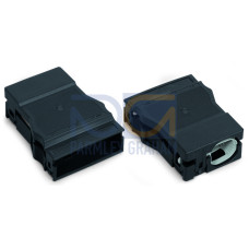 Strain relief housing, 5-pole, for 1 cable, black