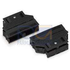 Strain relief housing, 6-pole, for 2 cables, black