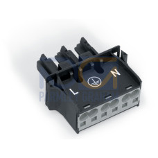 Snap-in socket, with protruding mating face, 3-pole, black