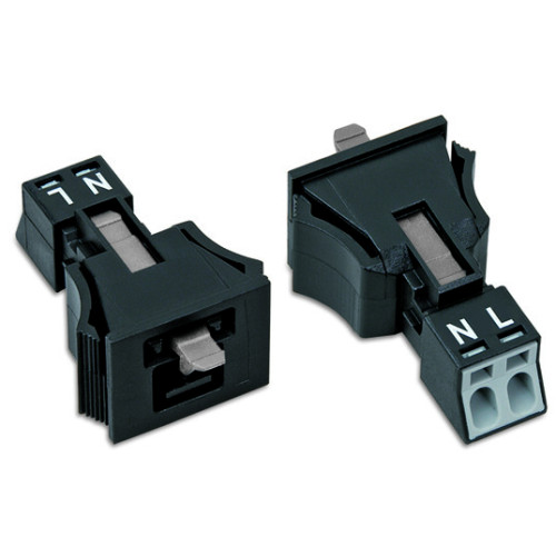 Snap-in plug, 2-pole, Cod. A, black