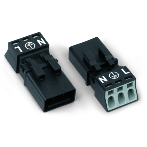 Plug, 3-pole, Cod. A, white