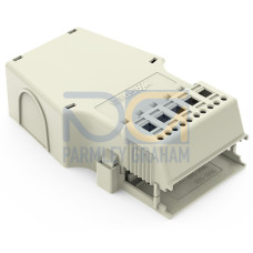 Strain relief housing, for female and male connectors, 4 parts, light gray