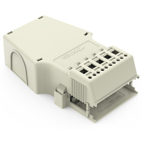 Strain relief housing, for female and male connectors, 4 parts, light gray