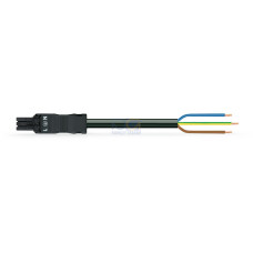 pre-assembled connecting cable, Eca, Socket/open-ended, black