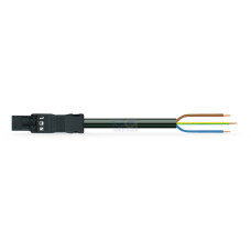 pre-assembled connecting cable, Eca, Plug/open-ended, black
