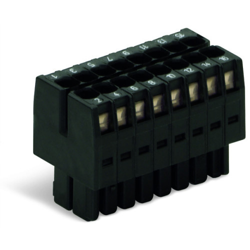 1-conductor female connector, 2-row, CAGE CLAMP&reg;, 1.5 mm&sup2;, black