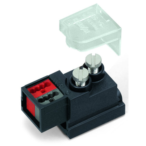 Supply module, for flat cable, 2-pole, black