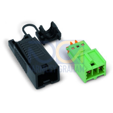 Plug, with strain relief housing, 2-pole, green