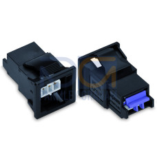 Snap-in socket, without locking lever, 2-pole, light gray