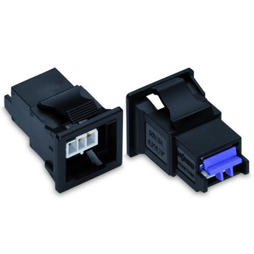 Snap-in socket, without locking lever, 2-pole, light gray