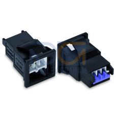 Snap-in plug, 2-pole, Cod. F, light gray