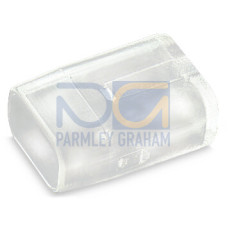 Flat cable end cover, for flat cable 2 x 1.5 mm&sup2;, Plastic, transparent