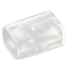Flat cable end cover, for flat cable 2 x 1.5 mm, Plastic, transparent