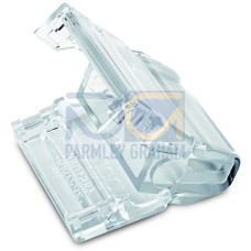 Flat cable end cover, for flat cable 5 x 2.5 mm&sup2; + 2 x 1.5 mm&sup2;, Plastic, transparent