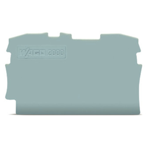 End and intermediate plate, 0.7 mm thick, gray