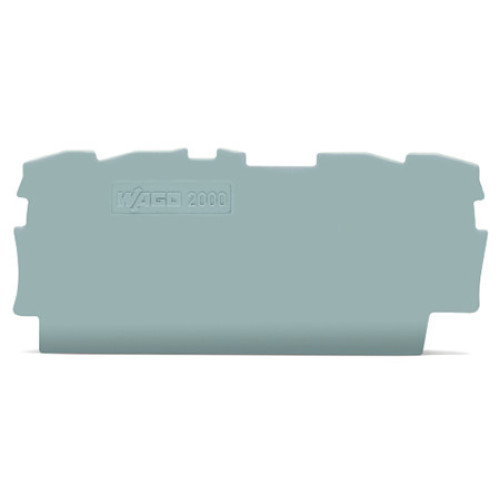 End and intermediate plate, 0.7 mm thick, gray