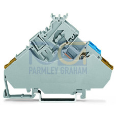 2-conductor actuator terminal block, with colored conductor entries, 2.5 mm&sup2;, gray