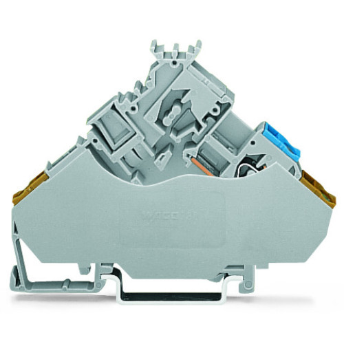 2-conductor actuator terminal block, with colored conductor entries, 2.5 mm&sup2;, gray