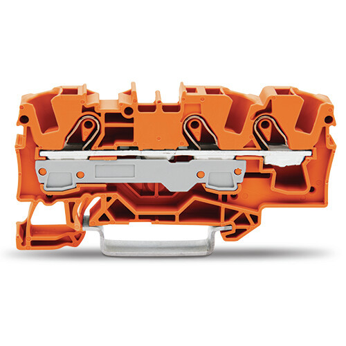 3-conductor through terminal block, 6 mm&sup2;, suitable for Ex e II applications, orange