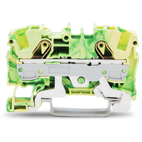 2-conductor ground terminal block, 6 mm&sup2;, suitable for Ex e II applications, green-yellow