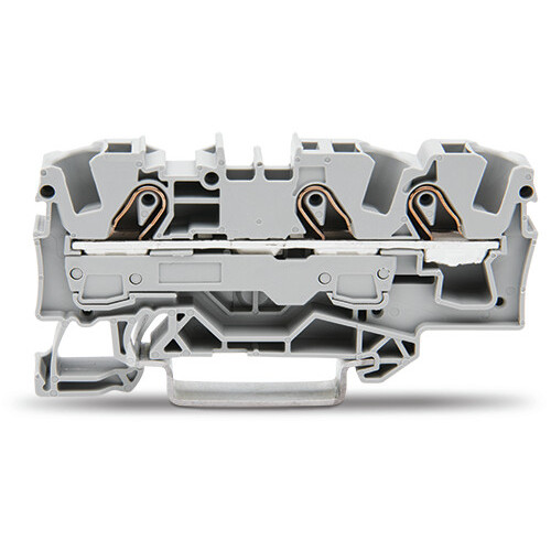 3-conductor through terminal block, 6 mm&sup2;, suitable for Ex e II applications, gray