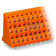 Triple-deck PCB terminal block, 2.5 mm&sup2;, Pin spacing 7.62 mm, orange