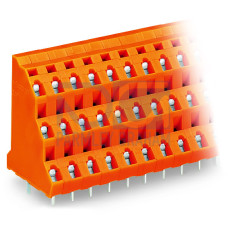 Triple-deck PCB terminal block, 2.5 mm&sup2;, Pin spacing 7.62 mm, orange