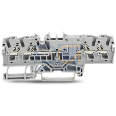 4-conductor through terminal block, 2.5 mm&sup2;, with test option, gray