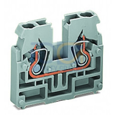 2-conductor end terminal block, without push-buttons, without snap-in mounting foot, light gray