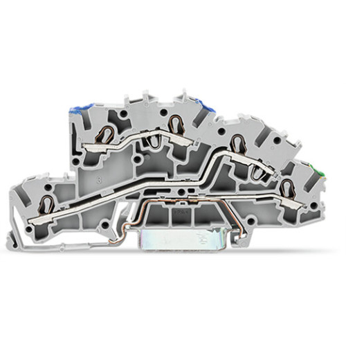 Multilevel installation terminal block, with operating slots, 2.5 mm&sup2;, gray