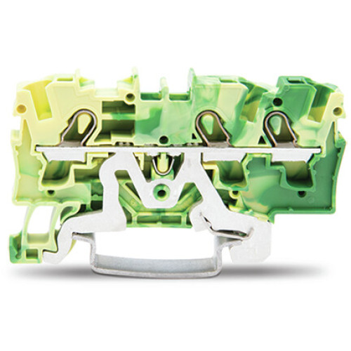 3-conductor ground terminal block, 4 mm&sup2;, suitable for Ex e II applications, green-yellow